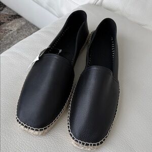 Massimo Dutti Black Leather Loafers Unisex Ladies 13 Men’s 11.5